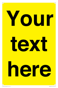 WV6006: Custom Warning: Blank (yellow) sign