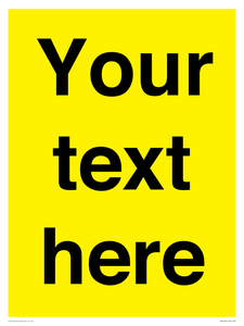 WV6006: Custom Warning: Blank (yellow) sign