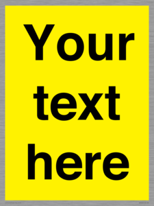 WV6006: Custom Warning: Blank (yellow) sign