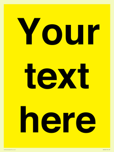 WV6006: Custom Warning: Blank (yellow) sign