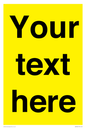 WV6006: Custom Warning: Blank (yellow) sign