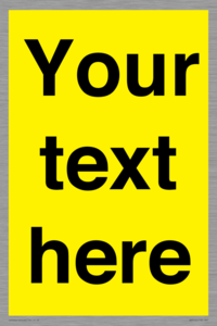 WV6006: Custom Warning: Blank (yellow) sign