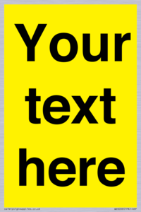 WV6006: Custom Warning: Blank (yellow) sign