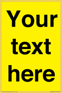 WV6006: Custom Warning: Blank (yellow) sign