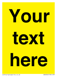 WV6006: Custom Warning: Blank (yellow) sign