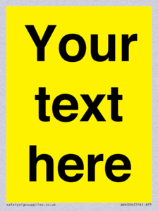 WV6006: Custom Warning: Blank (yellow) sign