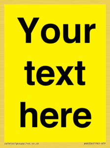 WV6006: Custom Warning: Blank (yellow) sign
