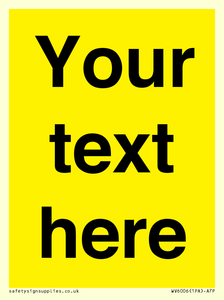 WV6006: Custom Warning: Blank (yellow) sign