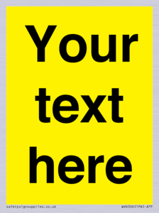 WV6006: Custom Warning: Blank (yellow) sign