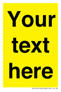WV6006: Custom Warning: Blank (yellow) sign