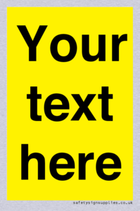 WV6006: Custom Warning: Blank (yellow) sign