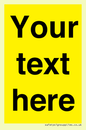 WV6006: Custom Warning: Blank (yellow) sign