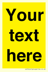 WV6006: Custom Warning: Blank (yellow) sign