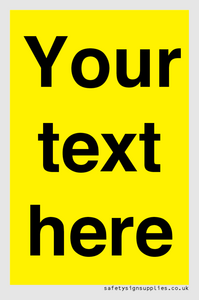 WV6006: Custom Warning: Blank (yellow) sign