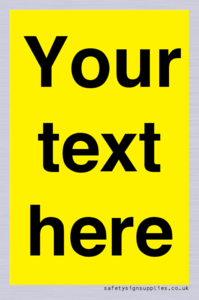 WV6006: Custom Warning: Blank (yellow) sign
