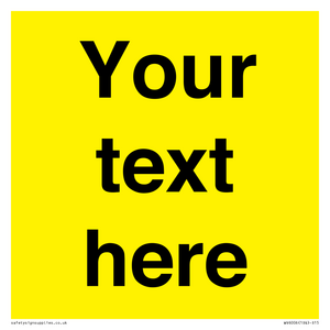 WV6006: Custom Warning: Blank (yellow) sign