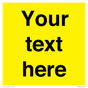 WV6006: Custom Warning: Blank (yellow) sign