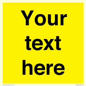 WV6006: Custom Warning: Blank (yellow) sign