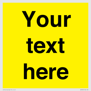 WV6006: Custom Warning: Blank (yellow) sign