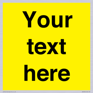 WV6006: Custom Warning: Blank (yellow) sign