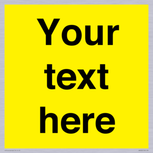WV6006: Custom Warning: Blank (yellow) sign