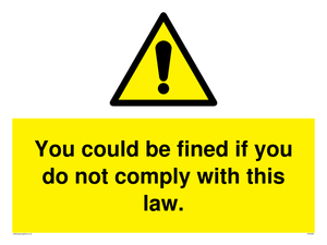 WV6283: You could be fined if you do not comply with this law.