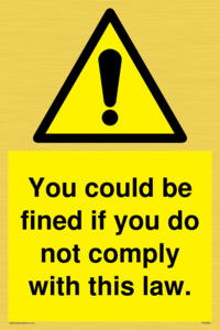 WV6283: You could be fined if you do not comply with this law.