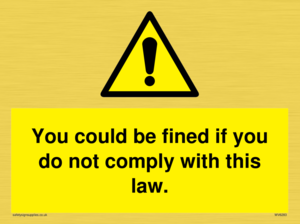 WV6283: You could be fined if you do not comply with this law.