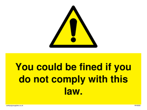 WV6283: You could be fined if you do not comply with this law.