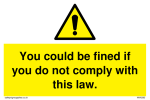 WV6283: You could be fined if you do not comply with this law.