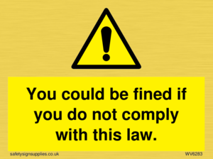 WV6283: You could be fined if you do not comply with this law.
