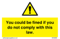 WV6283: You could be fined if you do not comply with this law.