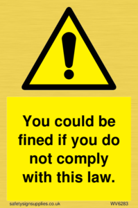 WV6283: You could be fined if you do not comply with this law.