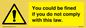 WV6283: You could be fined if you do not comply with this law.
