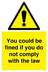 WV7071: You could be fined if you do not comply with the law