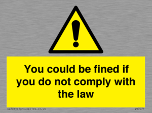 WV7071: You could be fined if you do not comply with the law