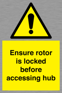 WV7108: Ensure rotor is locked before accessing hub