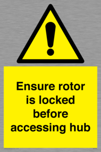 WV7108: Ensure rotor is locked before accessing hub