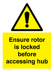 WV7108: Ensure rotor is locked before accessing hub