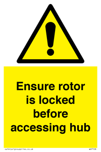 WV7108: Ensure rotor is locked before accessing hub