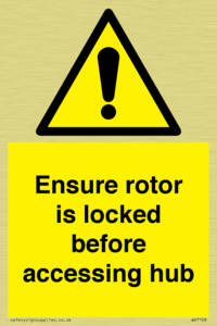 WV7108: Ensure rotor is locked before accessing hub
