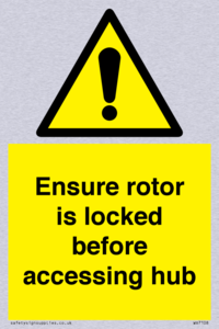 WV7108: Ensure rotor is locked before accessing hub