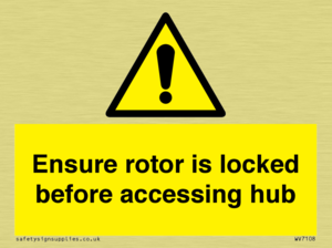 WV7108: Ensure rotor is locked before accessing hub