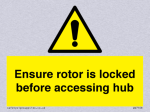 WV7108: Ensure rotor is locked before accessing hub