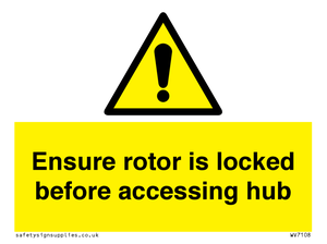 WV7108: Ensure rotor is locked before accessing hub