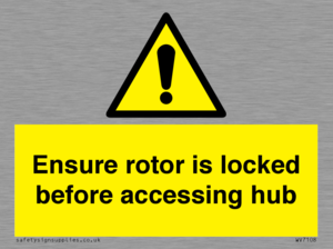 WV7108: Ensure rotor is locked before accessing hub