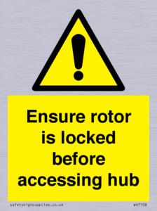 WV7108: Ensure rotor is locked before accessing hub