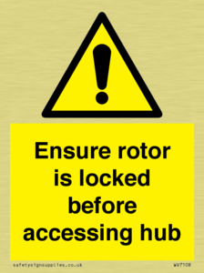 WV7108: Ensure rotor is locked before accessing hub