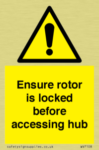 WV7108: Ensure rotor is locked before accessing hub