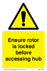 WV7108: Ensure rotor is locked before accessing hub